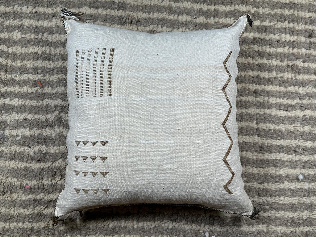 Boho Kilim Pillow Cover, Navy Moroccan Cushion, Handmade Cactus Silk Pillow for Sofa Couch Bed - product image 10