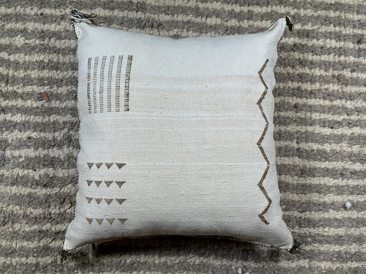 Boho Kilim Pillow Cover, Navy Moroccan Cushion, Handmade Cactus Silk Pillow for Sofa Couch Bed - product image 10