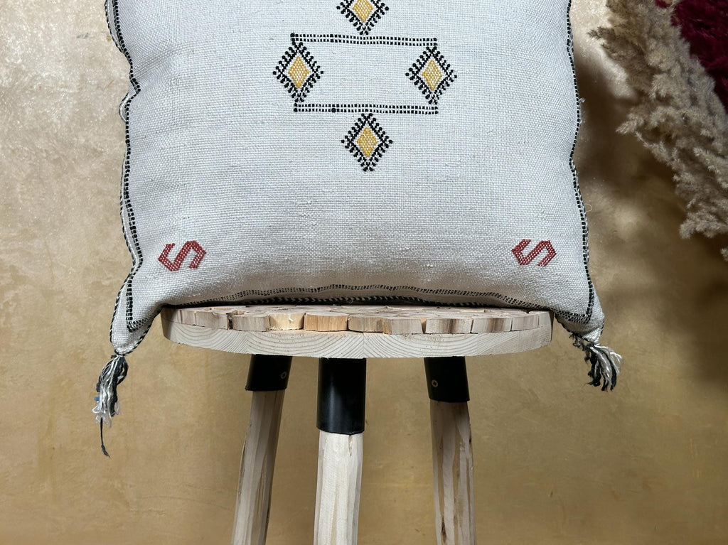Handmade Navy Pillow Cover, Moroccan Boho Pillow, Cactus Silk Kilim Cushion Cover for Sofa Decor - product image 2