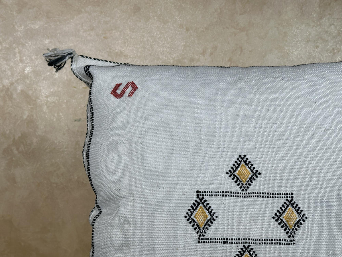 Handmade Navy Pillow Cover, Moroccan Boho Pillow, Cactus Silk Kilim Cushion Cover for Sofa Decor - product image 5