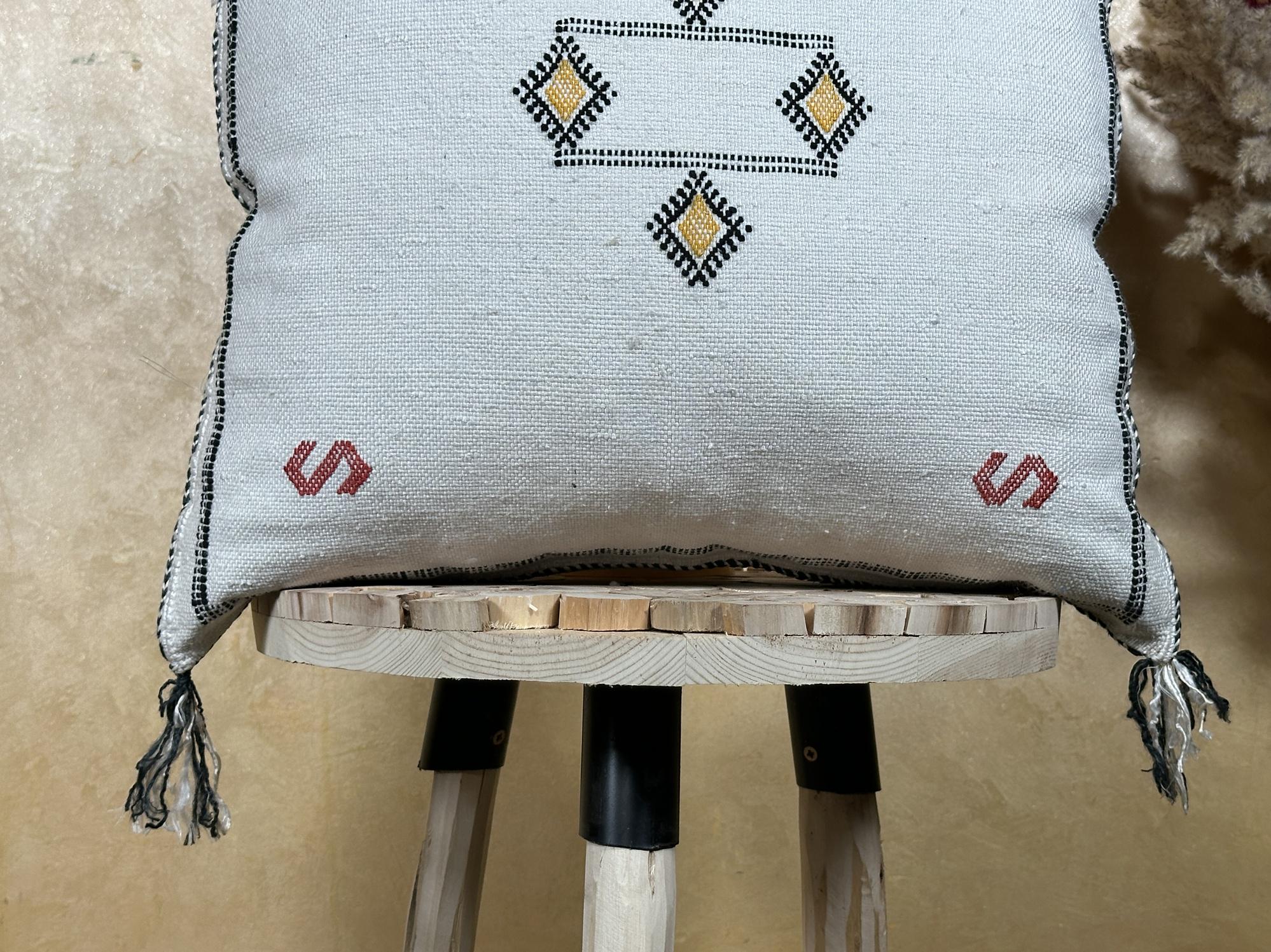Kilim Lumbar Pillow Cover, Navy Moroccan Cactus Silk Cushion, Handmade Boho Pillowcase for Couch - product image 2