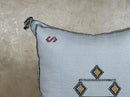Kilim Lumbar Pillow Cover, Navy Moroccan Cactus Silk Cushion, Handmade Boho Pillowcase for Couch - product image 5