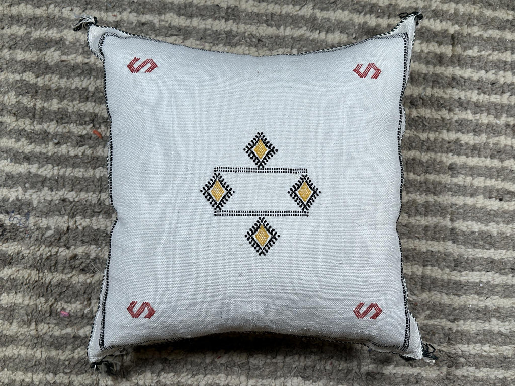 Kilim Lumbar Pillow Cover, Navy Moroccan Cactus Silk Cushion, Handmade Boho Pillowcase for Couch - product image 10