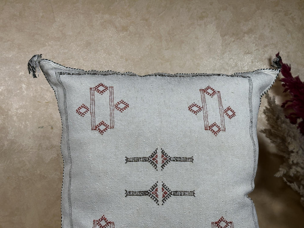 Navy Kilim Pillow Cover, Handmade Moroccan Cushion, Boho Cactus Silk Pillowcase for Cozy Decor - product image 3