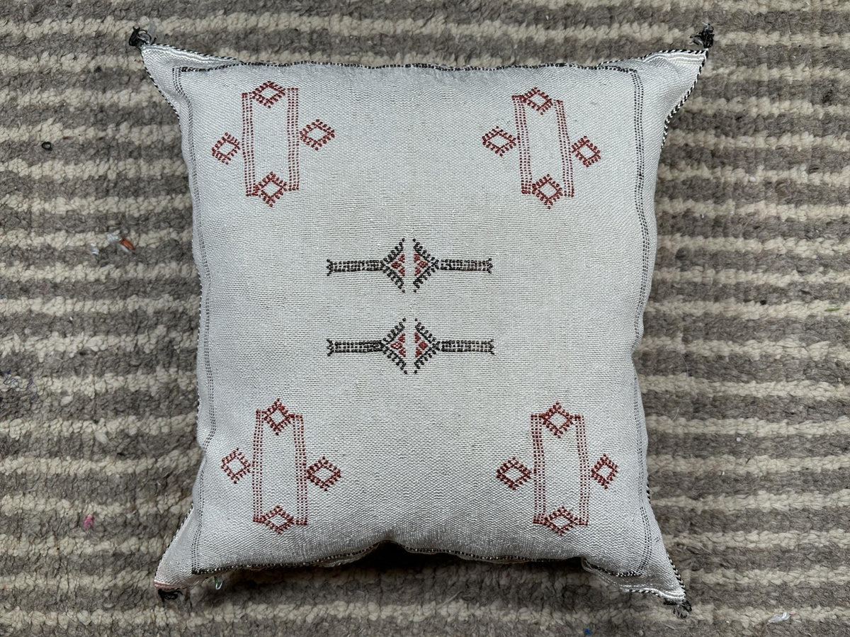 Navy Kilim Pillow Cover, Handmade Moroccan Cushion, Boho Cactus Silk Pillowcase for Cozy Decor - product image 10