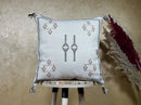 Moroccan Cactus Silk Pillow Cover, Navy Boho Cushion, Handmade Kilim Pillowcase for Home Decor - product image 1