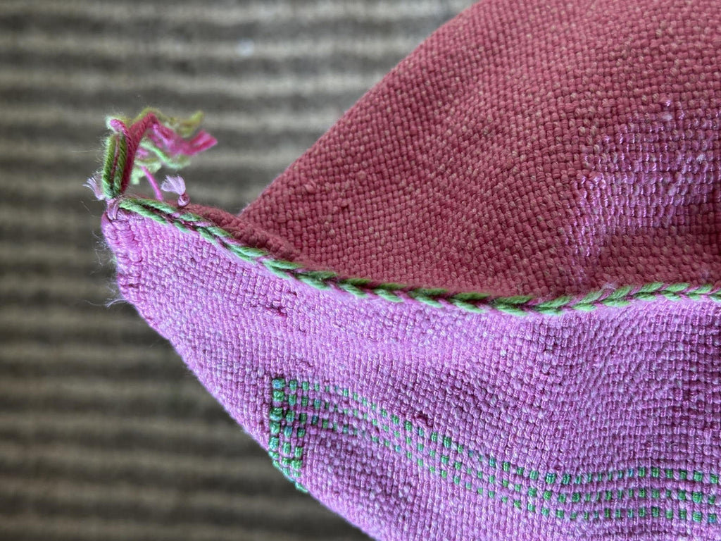 Pink Moroccan Pillow Cover, Gold Embroidered Boho Cushion, Handmade Woven Pillow for Sofa Chair Bed, Luxu - product image 7