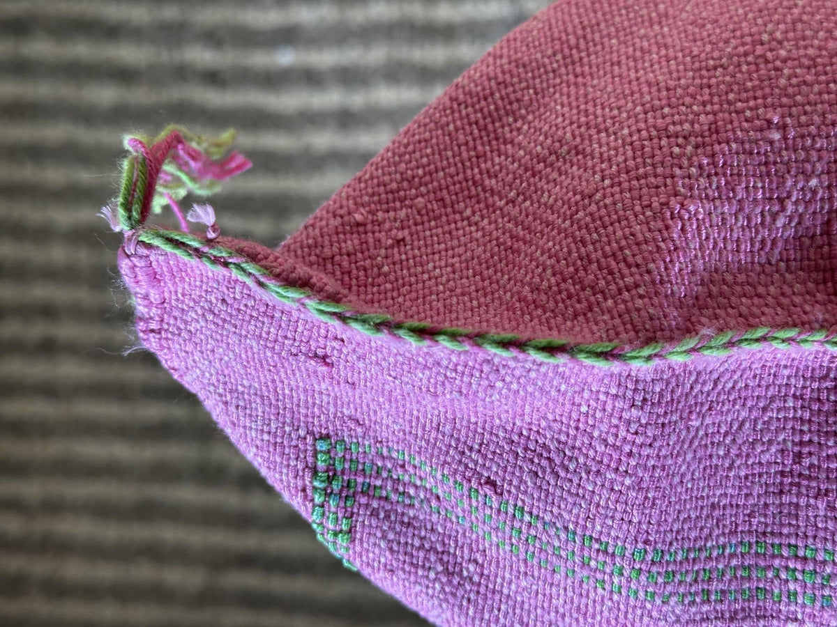 Pink Moroccan Pillow Cover, Gold Embroidered Boho Cushion, Handmade Woven Pillow for Sofa Chair Bed, Luxu - product image 7