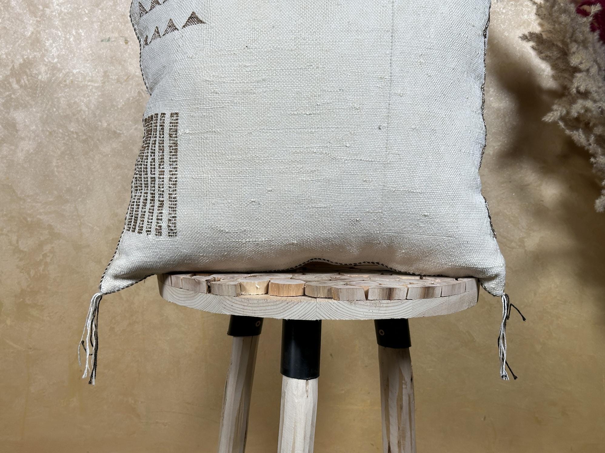 Neutral Moroccan Pillow, Cactus Silk Pillow, Boho Pillow, Kilim Pillow Cover, Turkish Pillow, Handmade So - product image 2