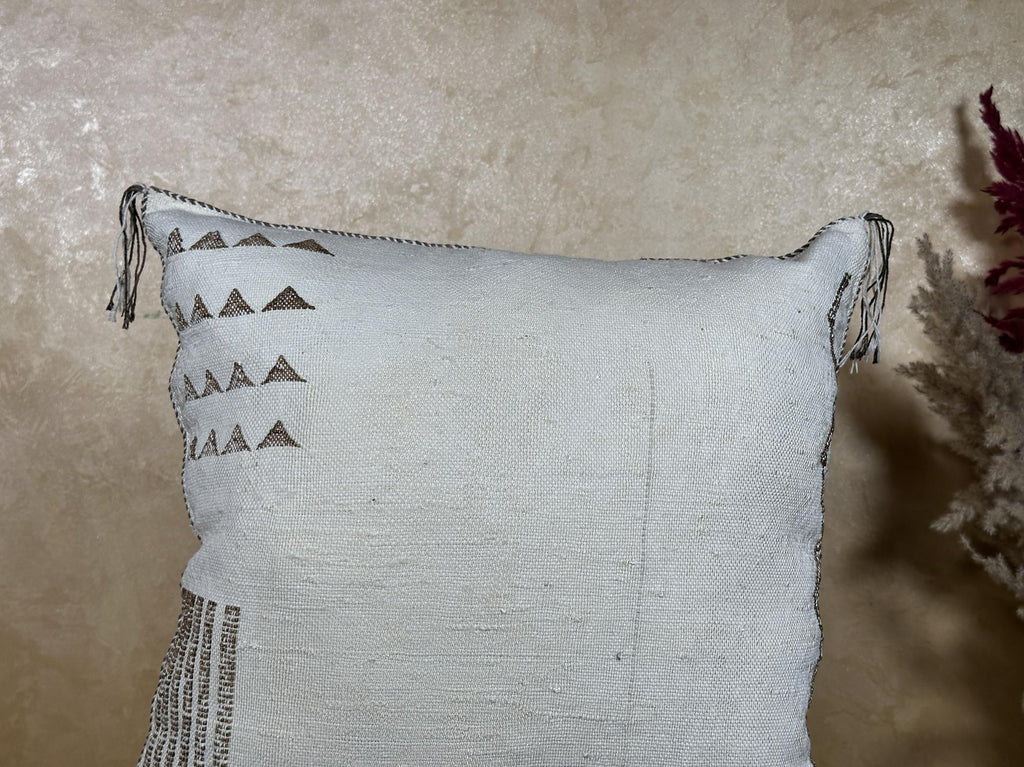 Neutral Moroccan Pillow, Cactus Silk Pillow, Boho Pillow, Kilim Pillow Cover, Turkish Pillow, Handmade So - product image 3