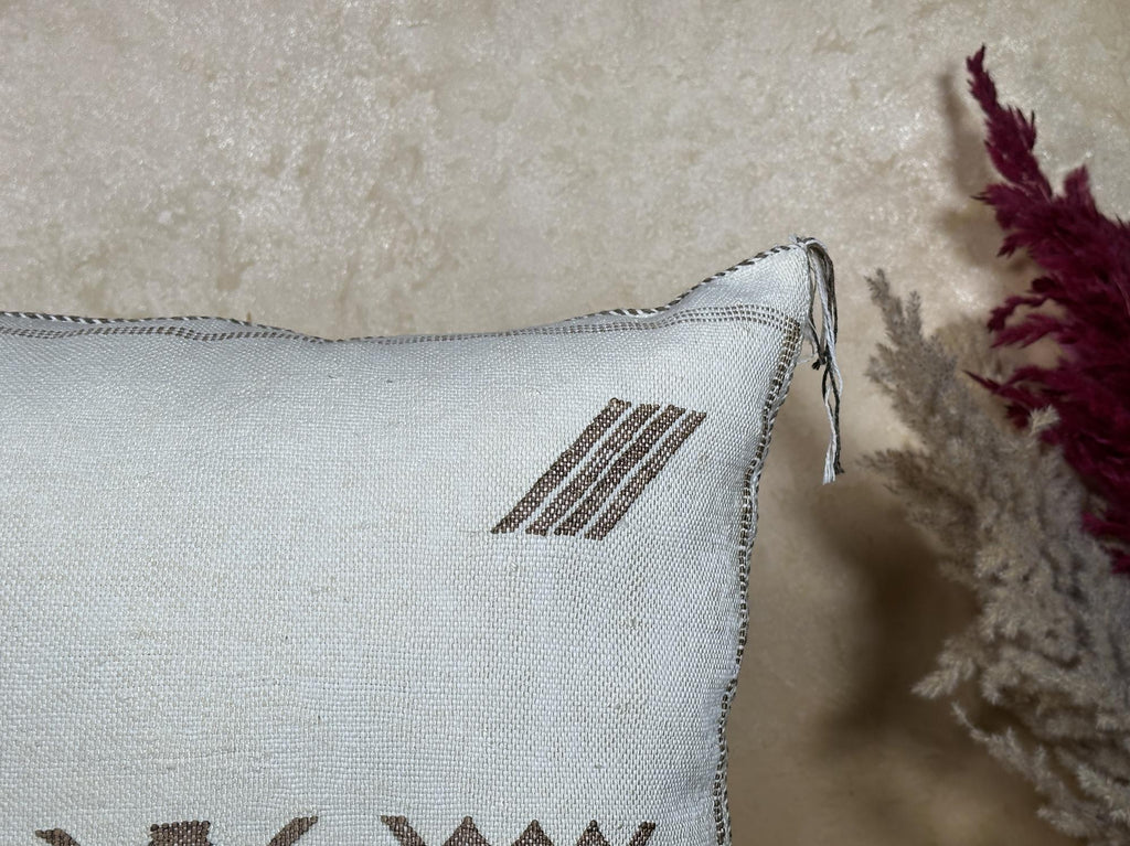 Boho Cushion Covers, Moroccan Cushion, Cactus Silk Pillow, Berber Pillow, Turkish Pillow, Handmade Neutra - product image 4
