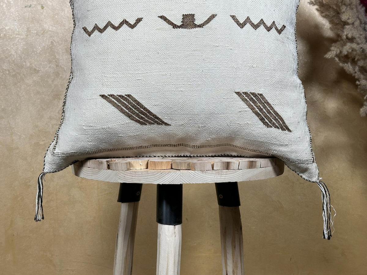 Boho Cushion Covers, Moroccan Cushion, Cactus Silk Pillow, Berber Pillow, Turkish Pillow, Handmade Neutra - product image 2