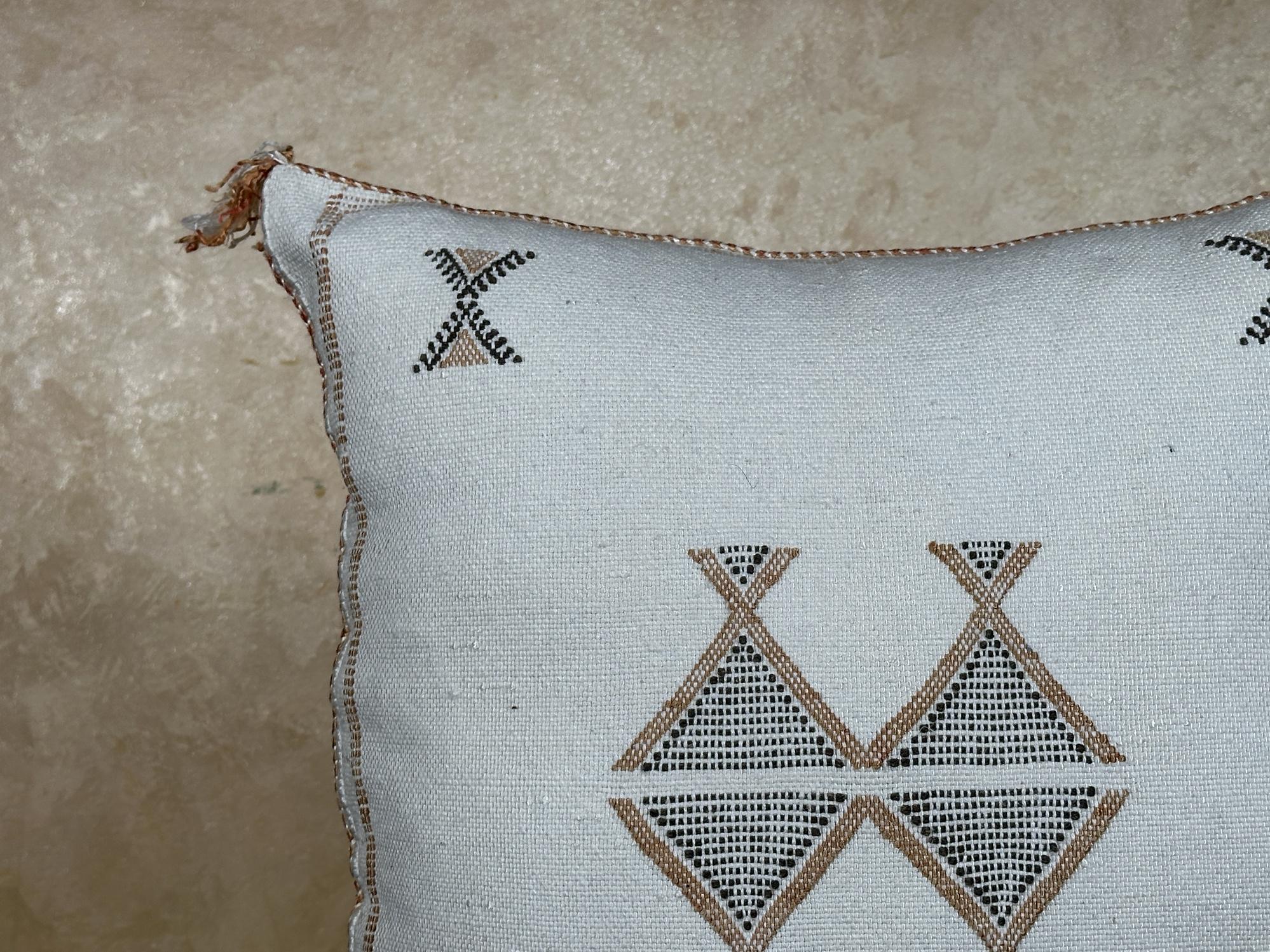 Moroccan Cactus Silk Pillow Cover, Boho Lumbar Pillow, Berber Pillow, Turkish Pillow, Neutral Embroidered - product image 5