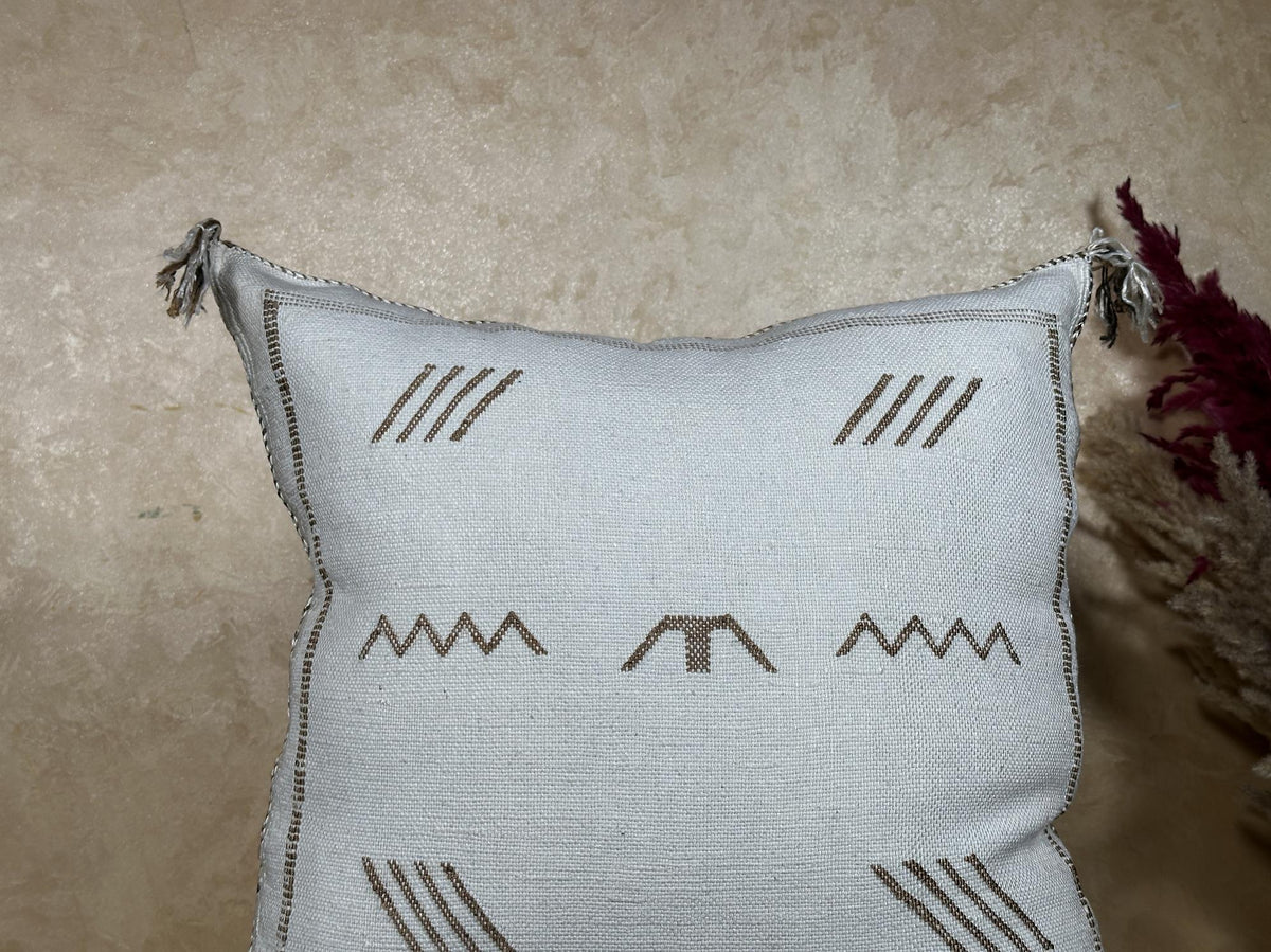Neutral Boho Pillow Cover, Moroccan Pillow, Sabra Silk Pillow, Berber Pillow, Kilim Pillows, Handmade Cou - product image 3