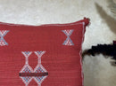 Red Kilim Pillow Cover, Moroccan Cactus Silk Boho Cushion, Embroidered Pillowcase, Handmade Throw Pillow - product image 4