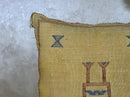 Gold Moroccan Pillow Cover, Handmade Boho Cushion, Textured Silk Pillowcase, Blue Geo Accent Decor for So - product image 6