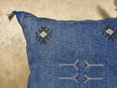 Blue Sabra Pillow Cover, Handmade Moroccan Boho Cushion, Embroidered Silk Pillowcase, Luxury Sofa Bed Dec - product image 8