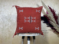 Rust Cactus Silk Pillow Cover, Moroccan Berber Pillow, Terracotta Boho Cushion Cover, Handmade Embroidere - product image 1
