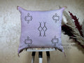 Lavender Sabra Silk Pillow Cover, Handmade Moroccan Boho Cushion, Geometric Embroidered Euro Sham, Luxury - product image 1