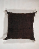 Handmade Moroccan Dark Brown Silk Pillow Cover, Boho Sabra Cactus Silk Cushion with White Gold Embroidery - product image 9