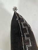 Handmade Moroccan Brown Silk Pillow Cover, Boho Cactus Silk Sabra Berber Lumbar Pillow With White Gold Ge - product image 8