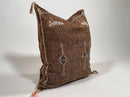 Luxury Brown Moroccan Silk Pillow Cover, Handmade Boho Cactus Silk Cushion, Tribal Diamond Decor, Custom - product image 3