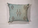 Light Blue Moroccan Silk Pillow Cover, Handmade Cactus Silk Sabra Cushion, Amazigh Berber Boho Throw Pill - product image 5