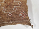 Handmade Moroccan silk pillow cover, brown boho cactus silk sabra cushion with white rust diamond embroid - product image 6