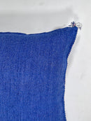 Handmade Blue Moroccan Silk Pillow Cover, Pink White Tribal Embroidery, Boho Cactus Sabra Silk Cushion, C - product image 10
