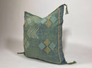 Moroccan Silk Pillow Cover, Handmade Green Boho Cactus Silk Cushion with Gold Diamond Embroidery, Custom - product image 4