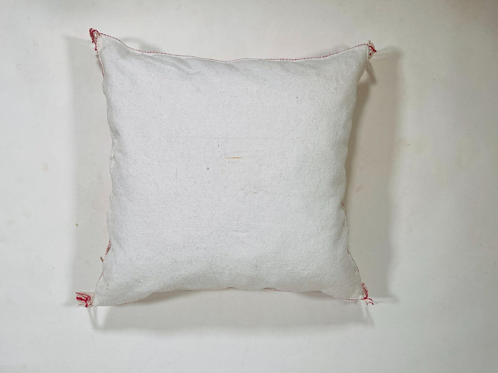 Moroccan Silk Pillow Cover, Ivory Cream Beige Embroidered Pillowcase, Neutral Boho Tribal Geometric Cushi - product image 9