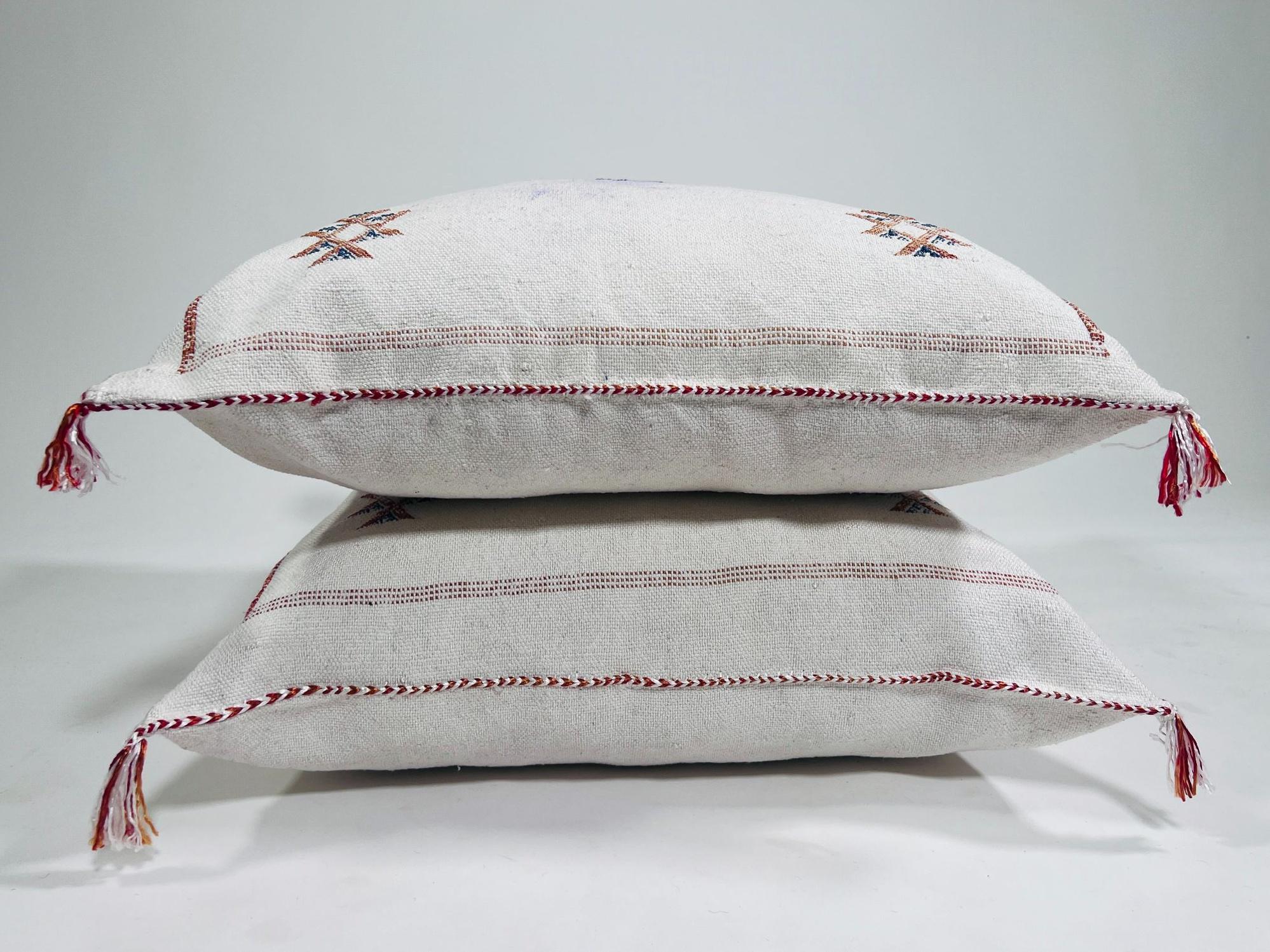 Boho Moroccan Silk Pillow Cover, Cream Ivory Beige Embroidery, Taupe Gold Geometric Tribal Pillowcase for - product image 10