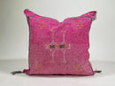 Neutral Boho Moroccan Silk Pillow Cover, Ivory Cream Beige Embroidery, Tribal Geometric Pillowcase for Co - product image 2
