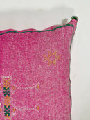 Neutral Boho Moroccan Silk Pillow Cover, Ivory Cream Beige Embroidery, Tribal Geometric Pillowcase for Co - product image 6