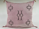 Moroccan Silk Pillow Cover, Ivory Beige Embroidered Pillowcase, Boho Tribal Geometric Cushion for Sofa Be - product image 4