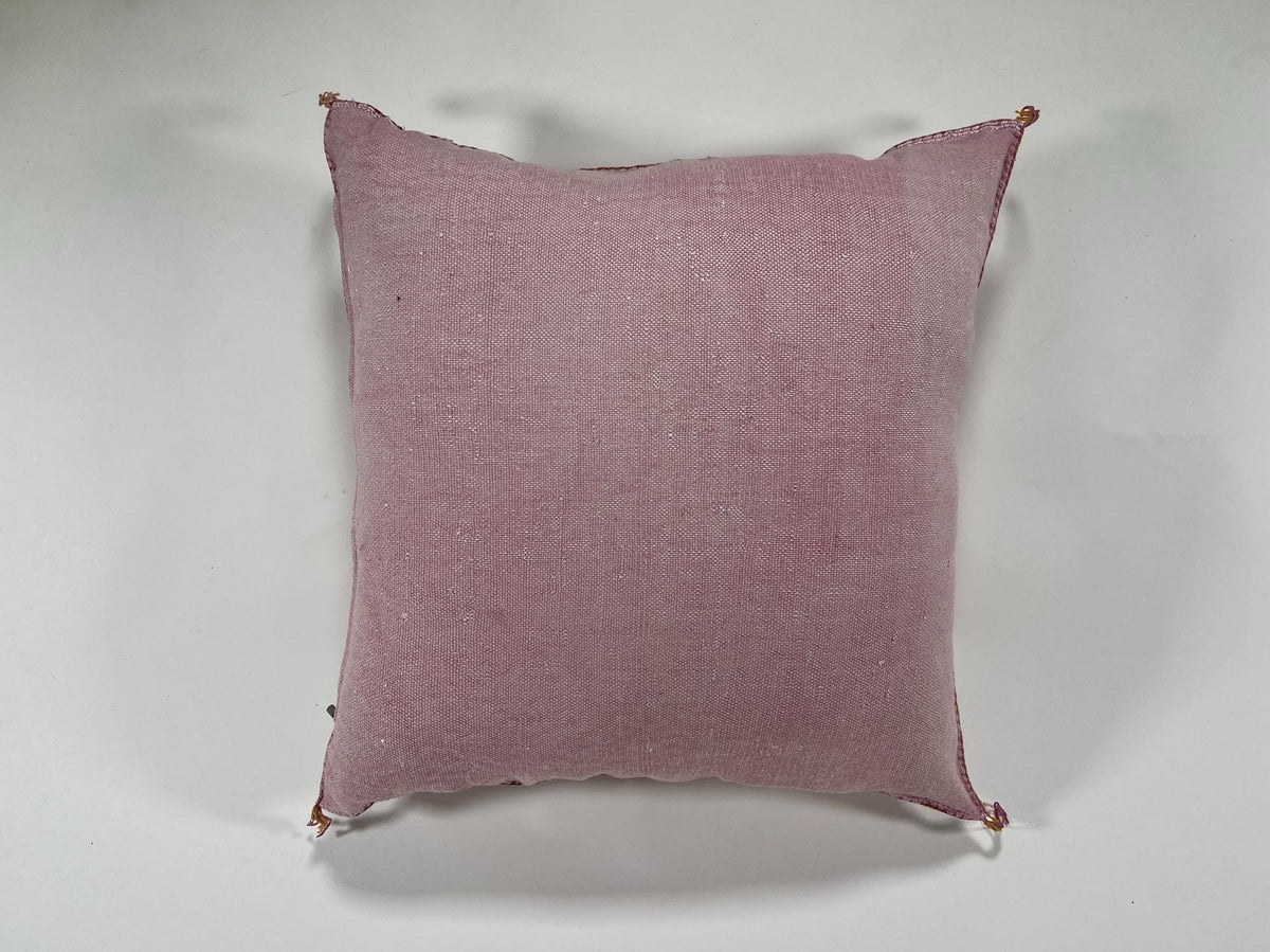 Moroccan Silk Pillow Cover, Ivory Beige Embroidered Pillowcase, Boho Tribal Geometric Cushion for Sofa Be - product image 8