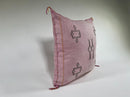 Moroccan Silk Pillow Cover, Ivory Beige Embroidered Pillowcase, Boho Tribal Geometric Cushion for Sofa Be - product image 6