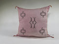 Moroccan Silk Pillow Cover, Ivory Beige Embroidered Pillowcase, Boho Tribal Geometric Cushion for Sofa Be - product image 1