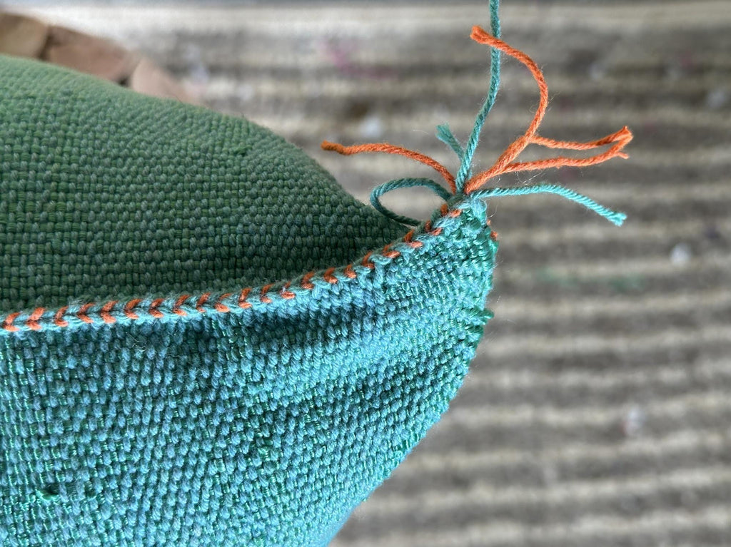 Teal Moroccan Cactus Silk Pillow Cover, Handmade Berber Kilim Cushion, Boho Embroidered Pillow Sham, Luxu - product image 3