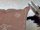 Boho Terracotta Pillow Cover, Handmade Moroccan Woven Cushion, Rust Kilim Pillowcase with Ivory Berber Em - product image 5