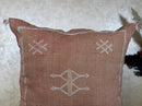 Boho Terracotta Pillow Cover, Handmade Moroccan Woven Cushion, Rust Kilim Pillowcase with Ivory Berber Em - product image 3