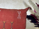Terracotta Sabra Silk Pillow Cover, Moroccan Boujad Boho Cushion, Handmade Embroidered Sofa Pillow With T - product image 3