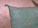 Mint Green Sabra Pillow Cover, Moroccan Boho Cushion, Handmade Cactus Silk Pillowcase With Woven Pattern - product image 6
