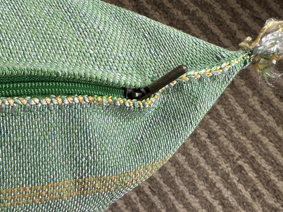 Mint Green Sabra Pillow Cover, Moroccan Boho Cushion, Handmade Cactus Silk Pillowcase With Woven Pattern - product image 7
