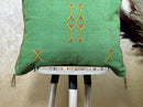 Green Cactus Silk Pillow Cover, Moroccan Sabra Pillow, Berber Boho Cushion with Gold Embroidery, Handmade - product image 4