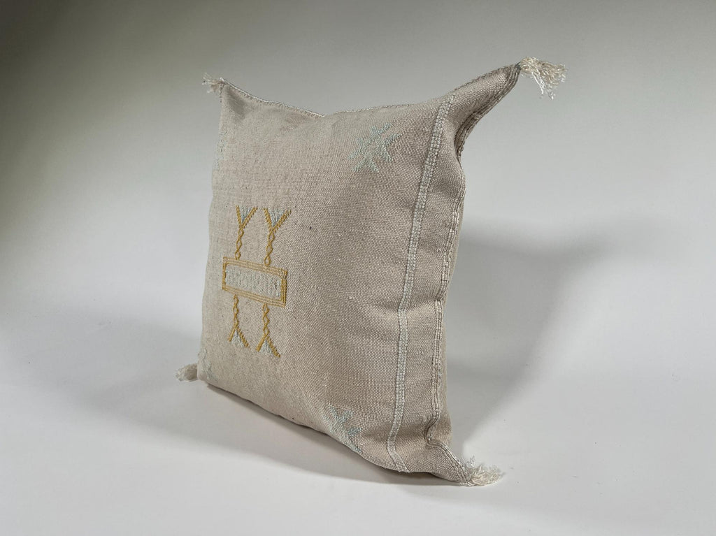 Moroccan Handmade Silk Pillow Cover, Embroidered Cushion Case, Boho Kilim Style Decor - product image 3
