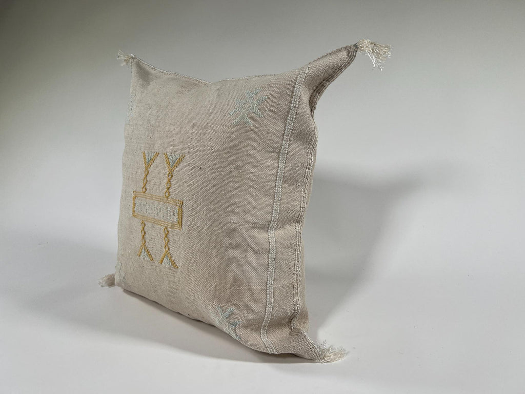 Moroccan Handmade Silk Pillow Cover, Embroidered Cushion Case, Boho Kilim Style Decor - product image 4