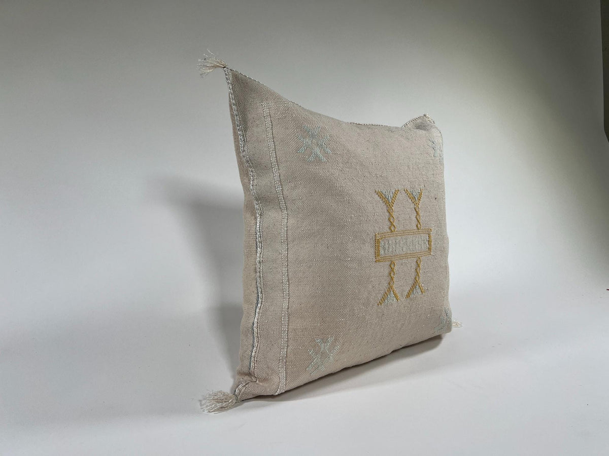 Moroccan Handmade Silk Pillow Cover, Embroidered Cushion Case, Boho Kilim Style Decor - product image 5