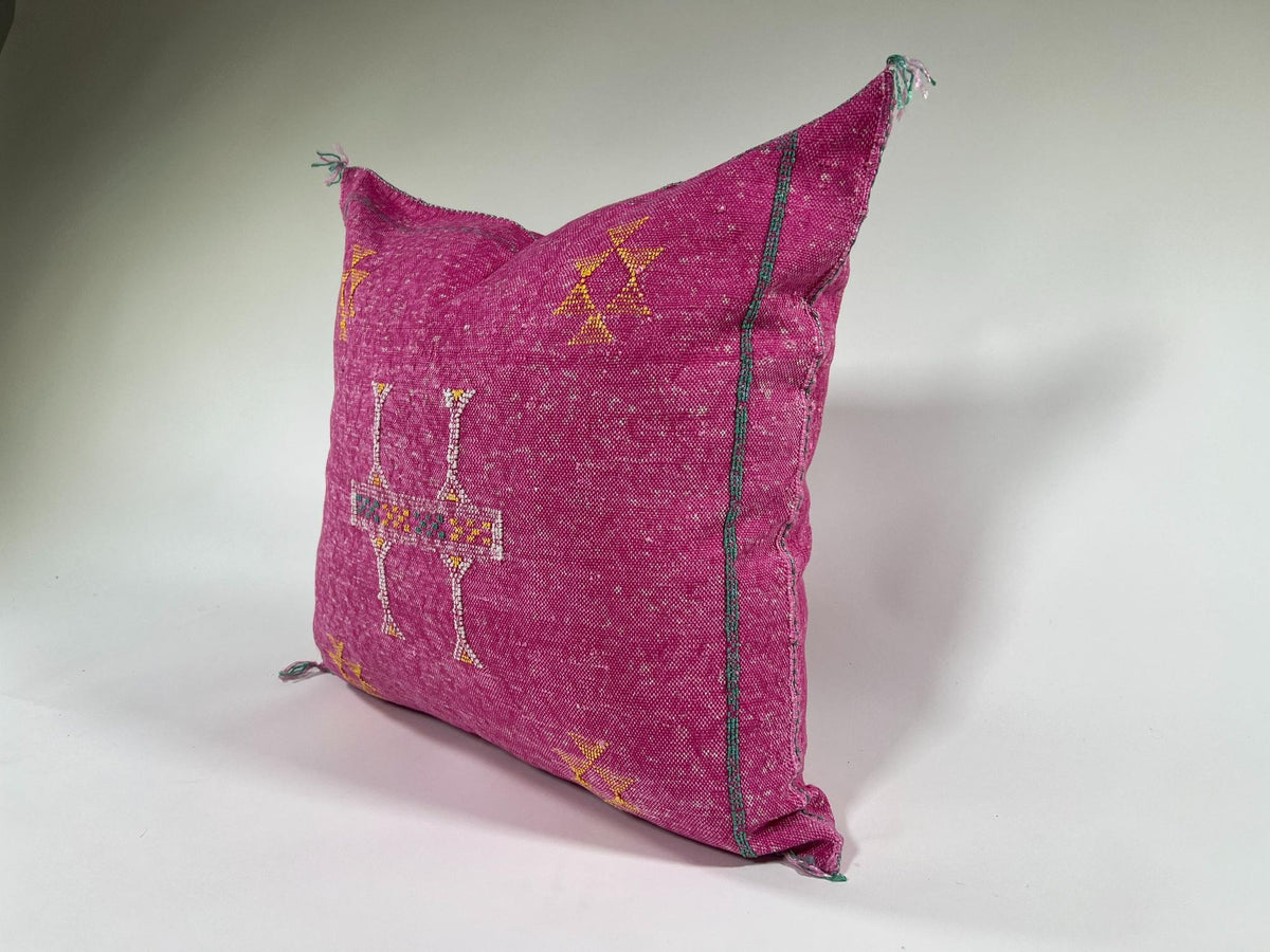 Handmade Embroidered Silk Pillow Cover, Moroccan Boho Cushion Case for Sofa Bed Home - product image 5