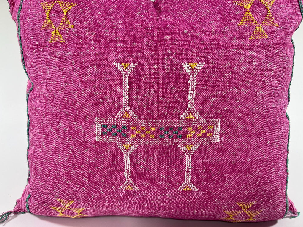 Handmade Embroidered Silk Pillow Cover, Moroccan Boho Cushion Case for Sofa Bed Home - product image 4